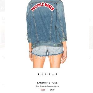 NWT TROUBLEMAKER SANDRINE ROSE DENIME JACKET S